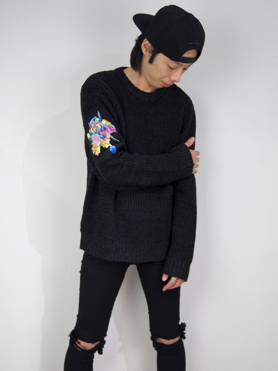 CHRISTIAN DADA ARAKI EMBROIDERY PATCH BULKY WOOL KNIT(クリスチャンダダ)20161013165658.jpg