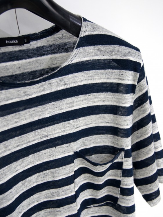 bassike STRIPE LINEN RAW T-SHIRT(ベイシーク)2016614145311.jpg