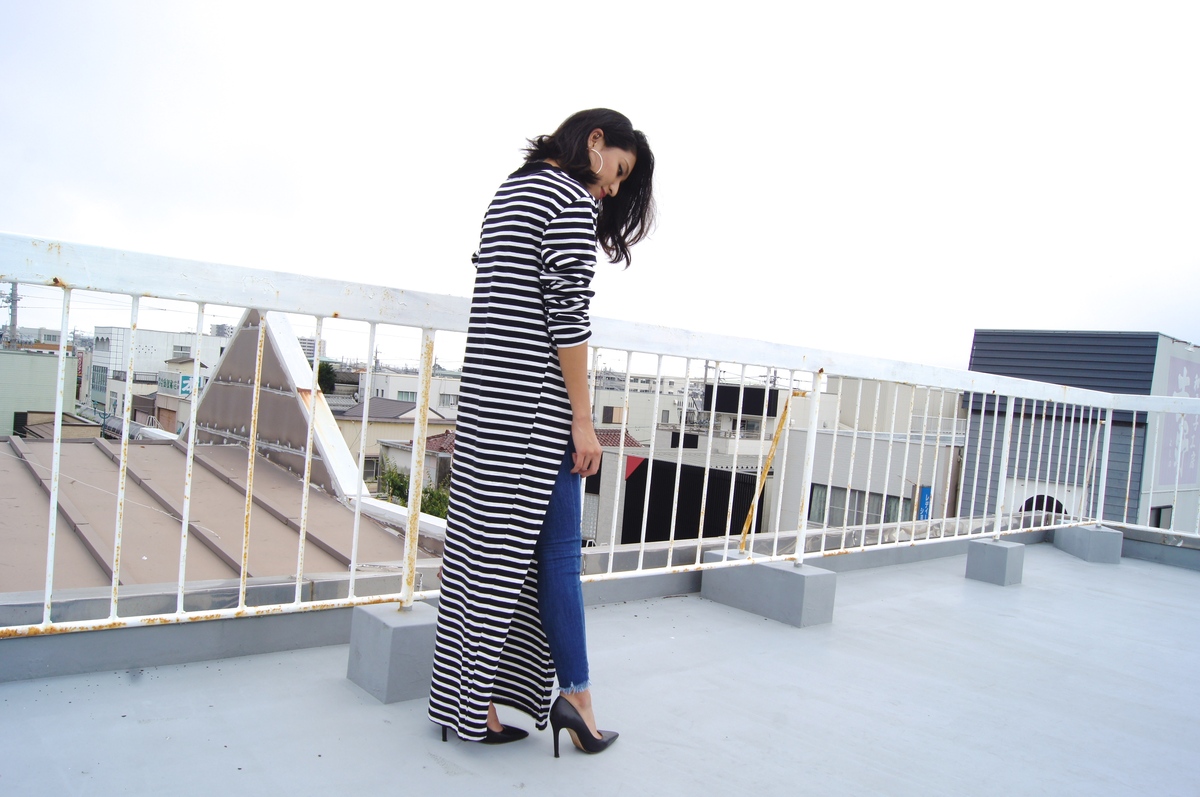 bassike STRIPE WIDE RIB SIDE SPLIT T-SHIRT(ベイシーク)201689182856.JPG