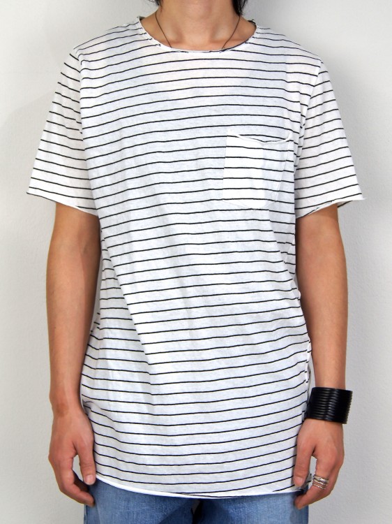 bassike STRIPE RAW POCKET T-SHIRT(ベイシーク)201692718156.jpg