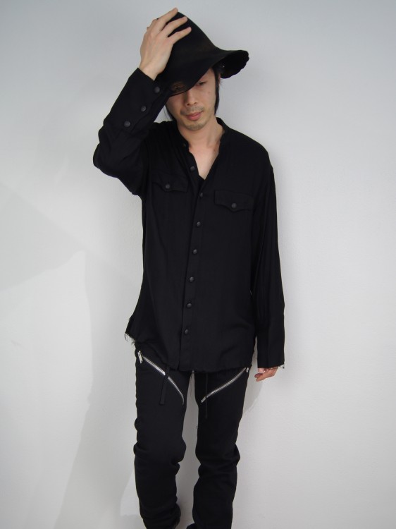 CHRISTIAN DADA OUT Viscose Silk No Collar Uniform Shirt(クリスチャンダダ)2017224191619.jpg