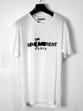 パロディー プリントTシャツ・1   (WHITE・BLACK)