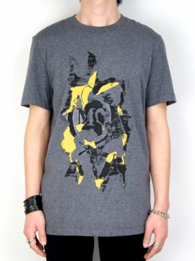 SILK SCREEN PRINT T-SHIRT(GRAY)