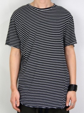 オーガニックコットン ボーダーTシャツ(BLACK×WHITE)