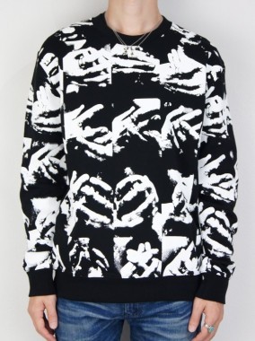 HAND SILK SCREEN PRINT SWEATSHIRT