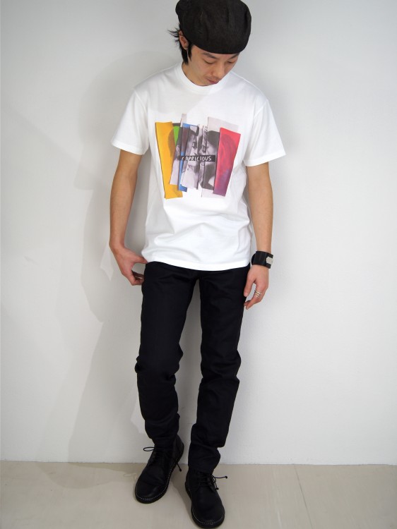 コラージュプリントTシャツ (WHITE・BLACK)