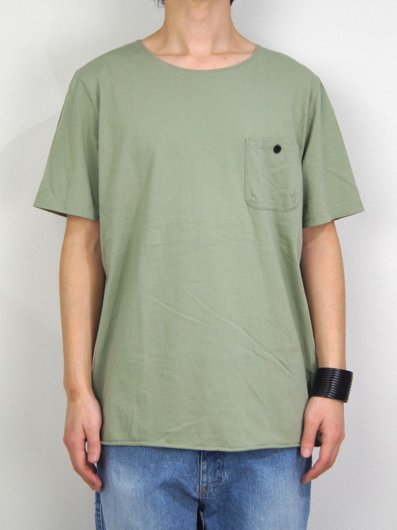 オーガニックコットン ポケットTシャツ(ECRU・MILITARY)