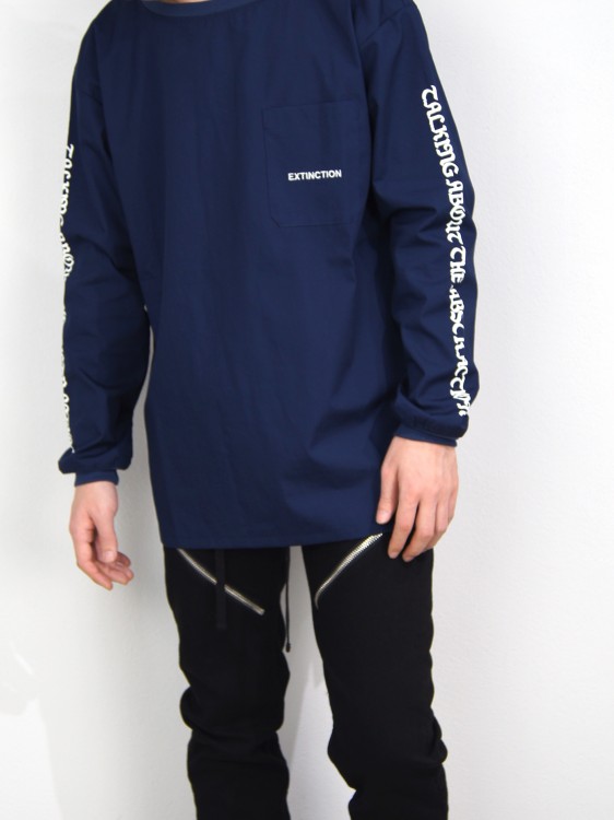 スリーブプリント ロングスリーブシャツ(NAVY)