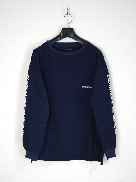 スリーブプリント ロングスリーブシャツ(NAVY)