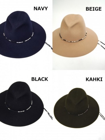 ワイドブリム カスタムHAT (BLACK・NAVY・KHAKI・BEIGE)