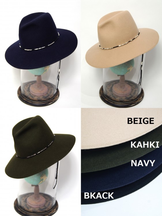 ワイドブリム カスタムHAT (BLACK・NAVY・KHAKI・BEIGE)