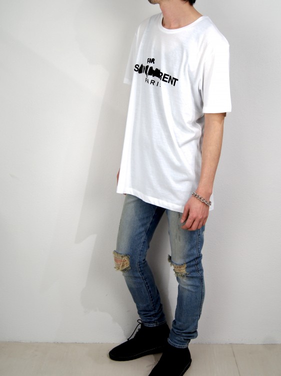 パロディー プリントTシャツ・1   (WHITE・BLACK)