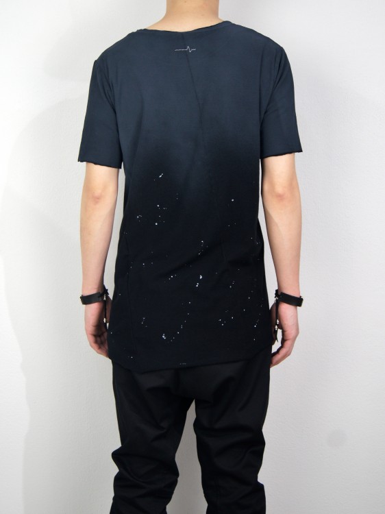 バイカラーカットソー(BLACK)