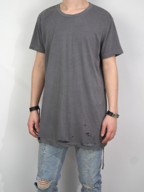 オーバーダイ ダメージ加工Tシャツ (VINTAGE GREY・BLACK・WHITE)