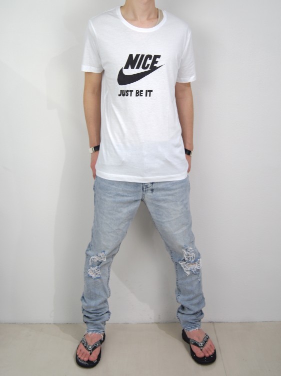 シルクスクリーンプリントTシャツ  (NICE / WHITE)