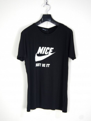 シルクスクリーンプリントTシャツ  (NICE / BLACK)