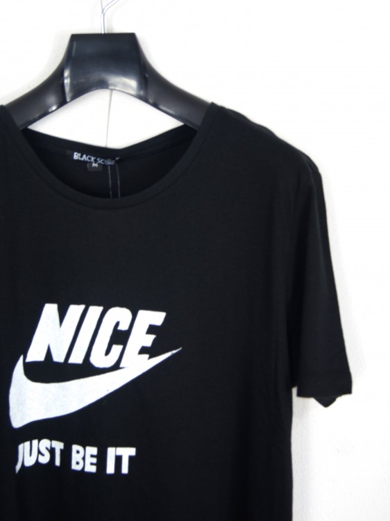 シルクスクリーンプリントTシャツ  (NICE / BLACK)