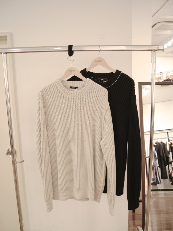 フィッシャーマン リブニット(GRAY MARL・BLACK)