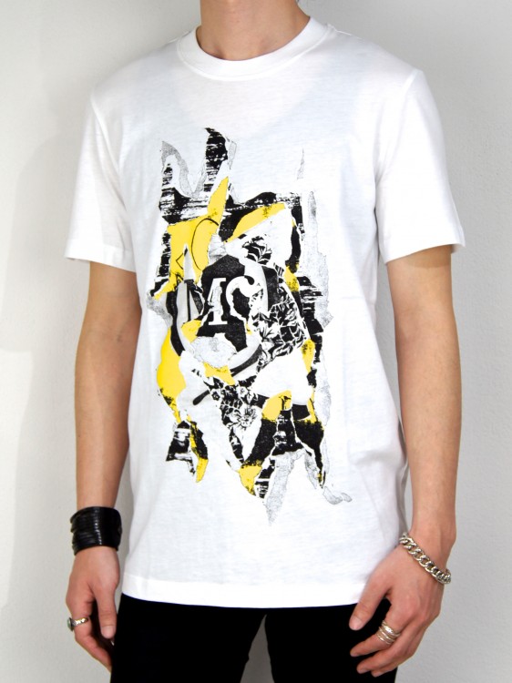 SILK SCREEN PRINT T-SHIRT(WHITE)