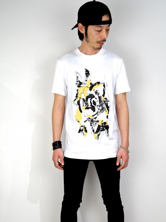 SILK SCREEN PRINT T-SHIRT(WHITE)