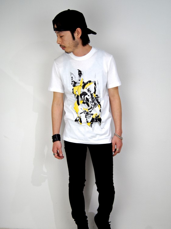 SILK SCREEN PRINT T-SHIRT(WHITE)