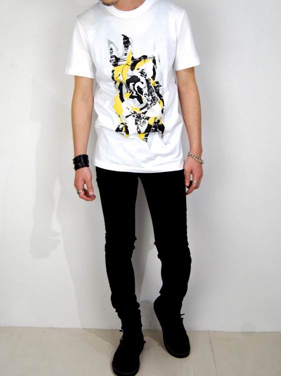 SILK SCREEN PRINT T-SHIRT(WHITE)