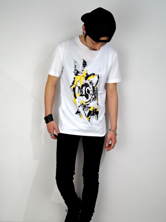 SILK SCREEN PRINT T-SHIRT(WHITE)