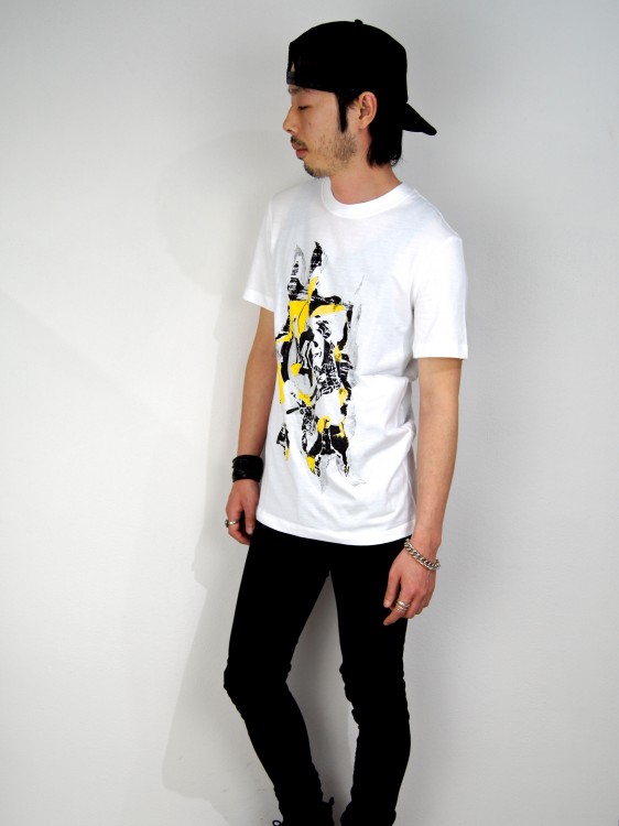 SILK SCREEN PRINT T-SHIRT(WHITE)