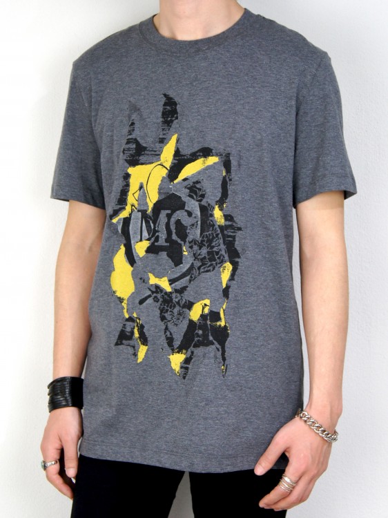 SILK SCREEN PRINT T-SHIRT(GRAY)