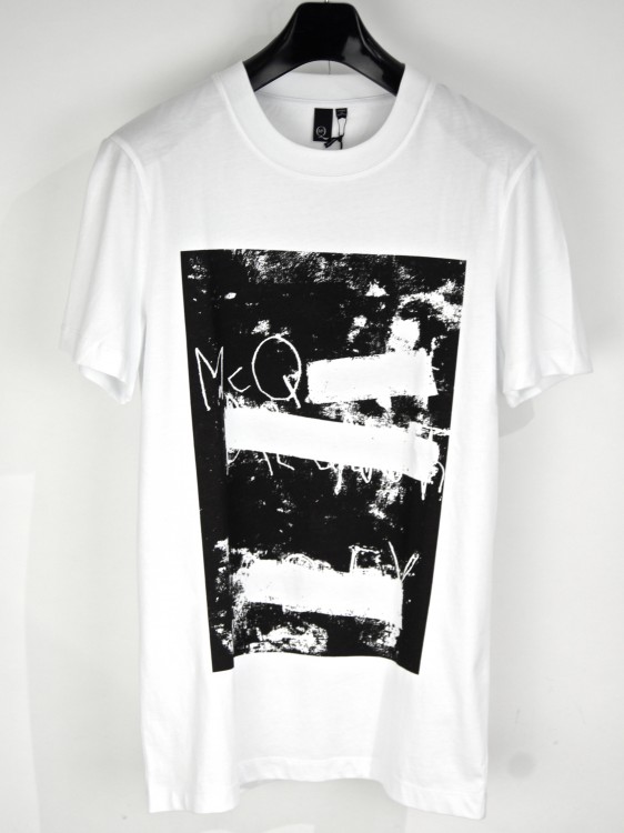 BLANKED OUT SILK SCREEN PRINT T-SHIRT