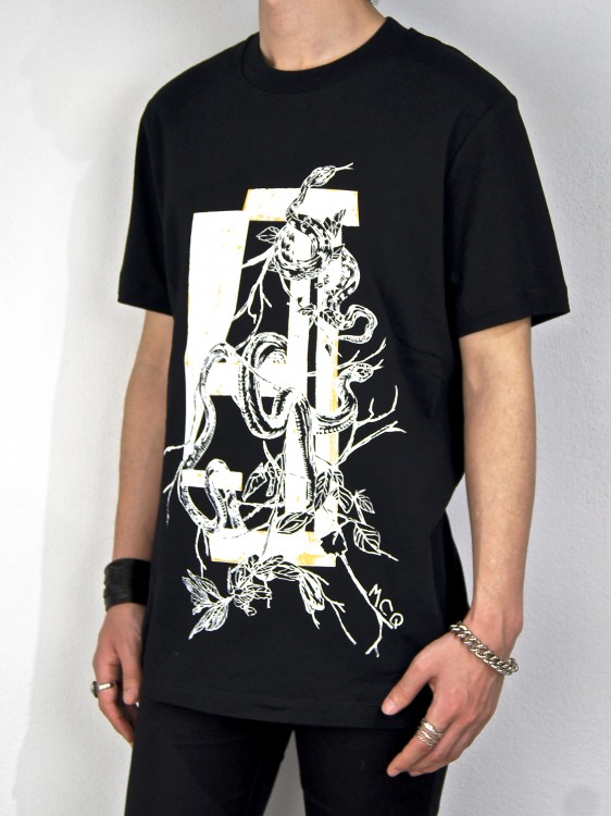 SNAKE SILK SCREEN PRINT T-SHIRT