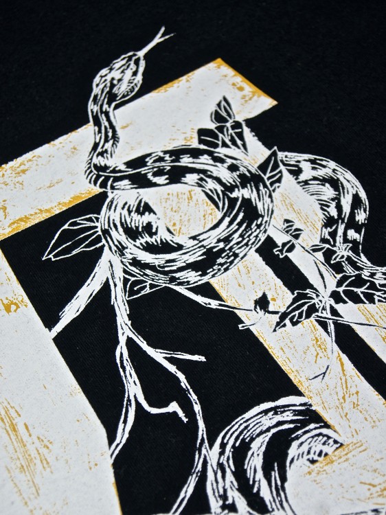 SNAKE SILK SCREEN PRINT T-SHIRT