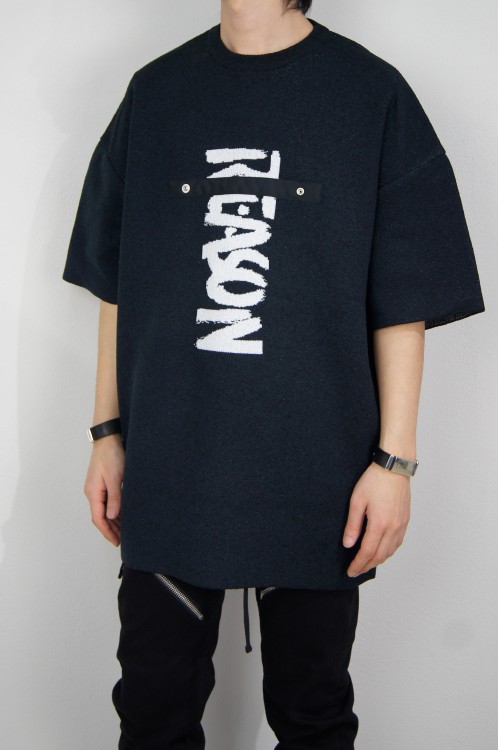 "NO REASON" ジャガードニット(WHITE・BLACK)