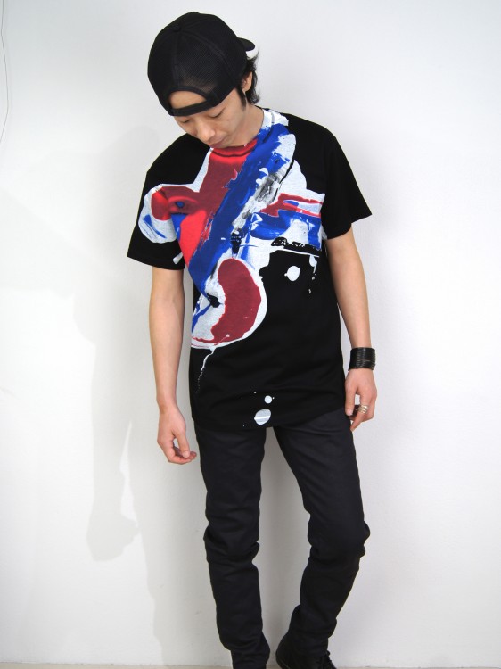 ドローングペイントTシャツ (BLACK・NAVY)