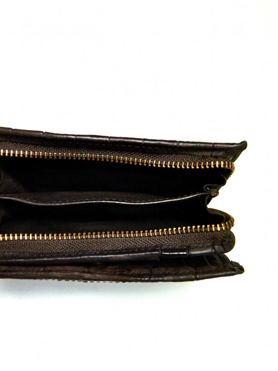 クロコダイルレザー 二つ折り財布