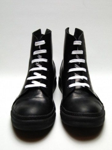 SIDE ZIP LEATHER SNEAKERS(BLACK×BLACK)