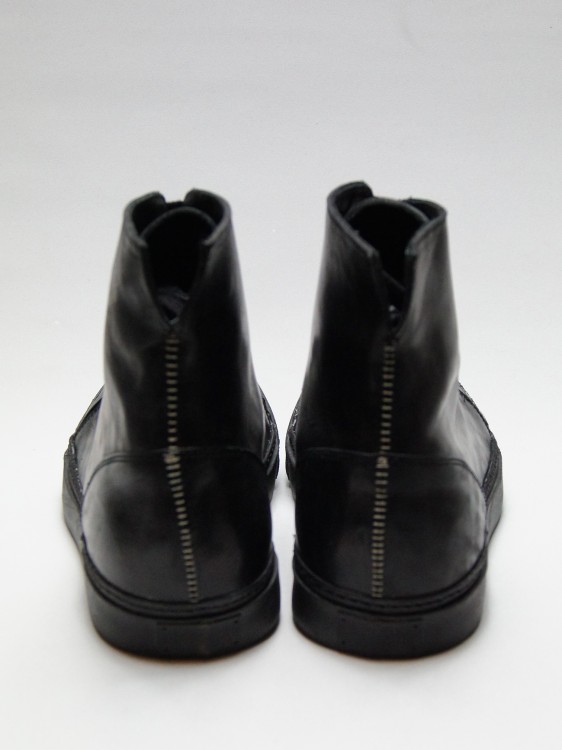 SIDE ZIP LEATHER SNEAKERS(BLACK×BLACK)