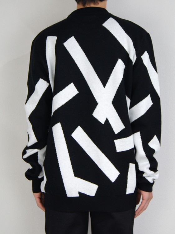 STRIP TAPE CREW NECK KNIT