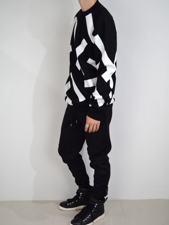 STRIP TAPE CREW NECK KNIT