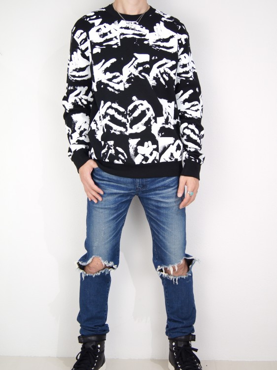 HAND SILK SCREEN PRINT SWEATSHIRT